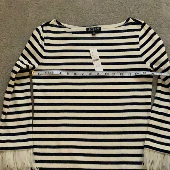 J.Crew Stripes Top With Feather Accents XXS NWT - Picture 6 of 6